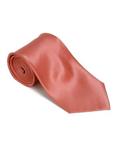 Solid Coral Neck Tie