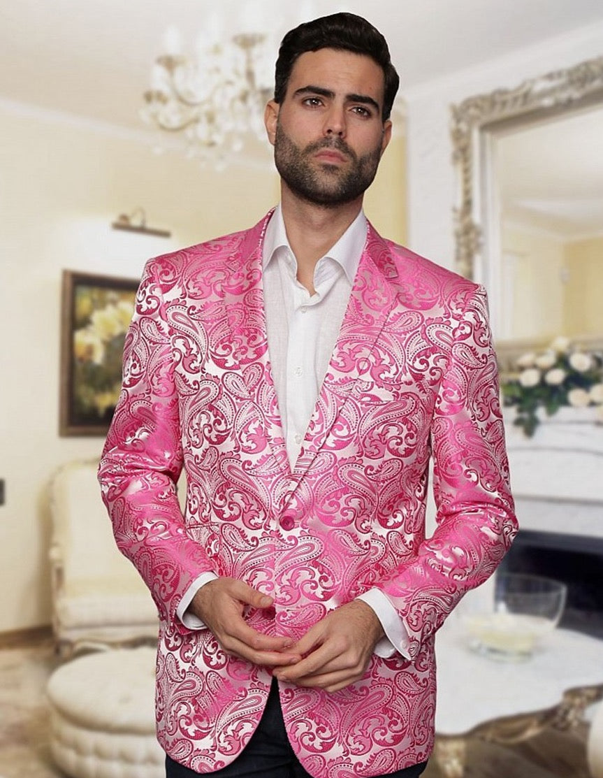 34 Fuchsia Paisley Party Blazer - Main Image