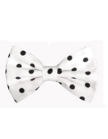 White & Black Polk Dot Bow Tie
