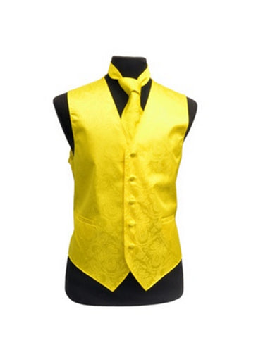 Yellow Paisley Vest Set
