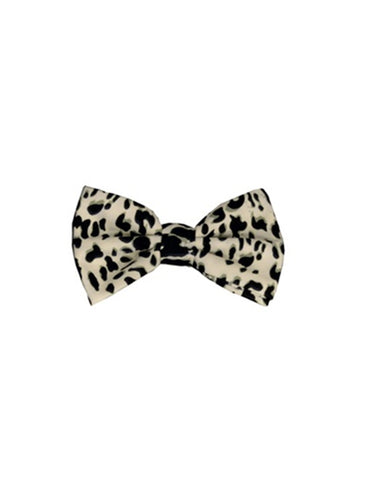 White & Black Cheetah Bow Tie