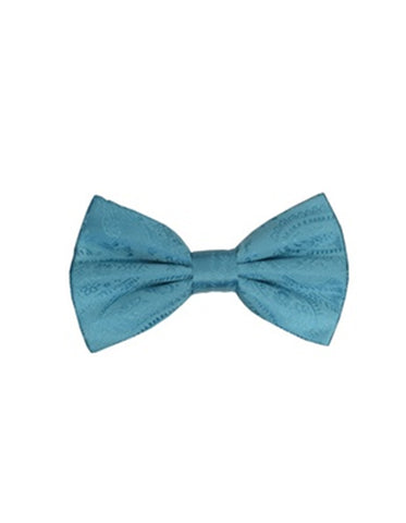 Aqua Paisley Bow Tie