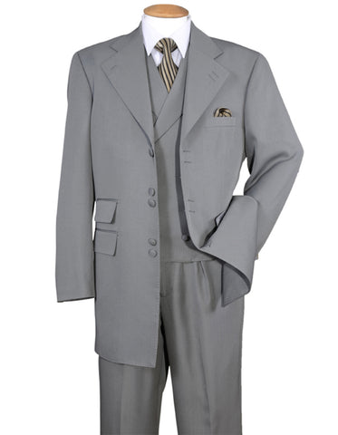 Mens 6 Button Double Breasted Vest Zoot Suit in Grey
