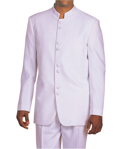 Mens Classic 8 Button Mandarin Tuxedo in White