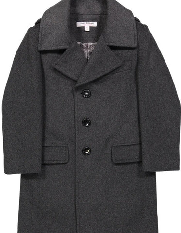 Little Boys and Toddlers Single Breasted Wool Peacoat in Black
