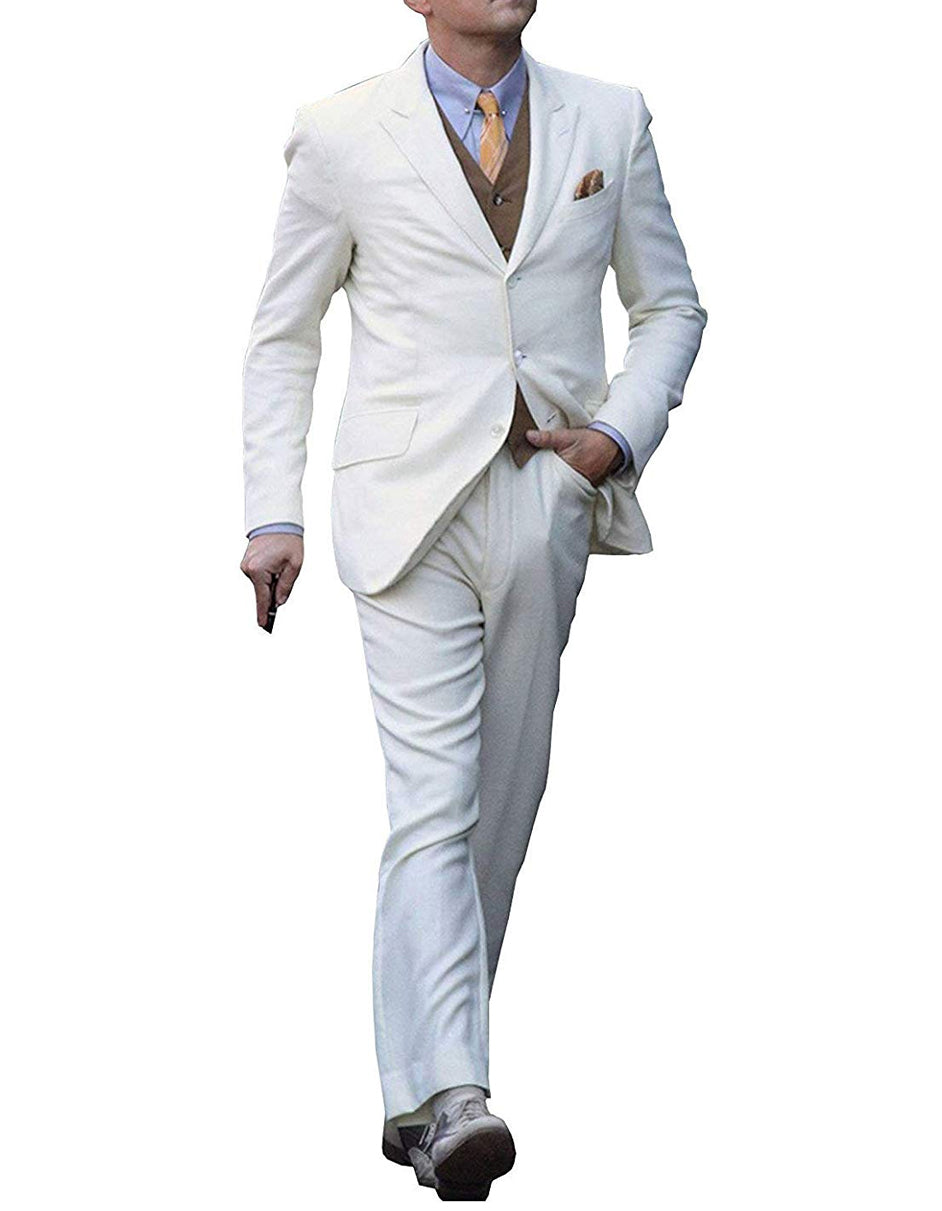 34 Mens Great Gatsby Leonardo Dicaprio Suit in Ivory