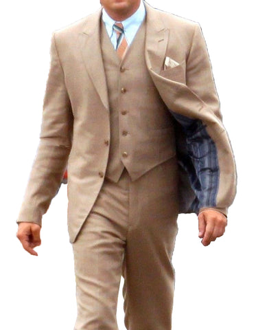 Mens Great Gatsby | Leonardo Dicaprio Suit in Light Brown