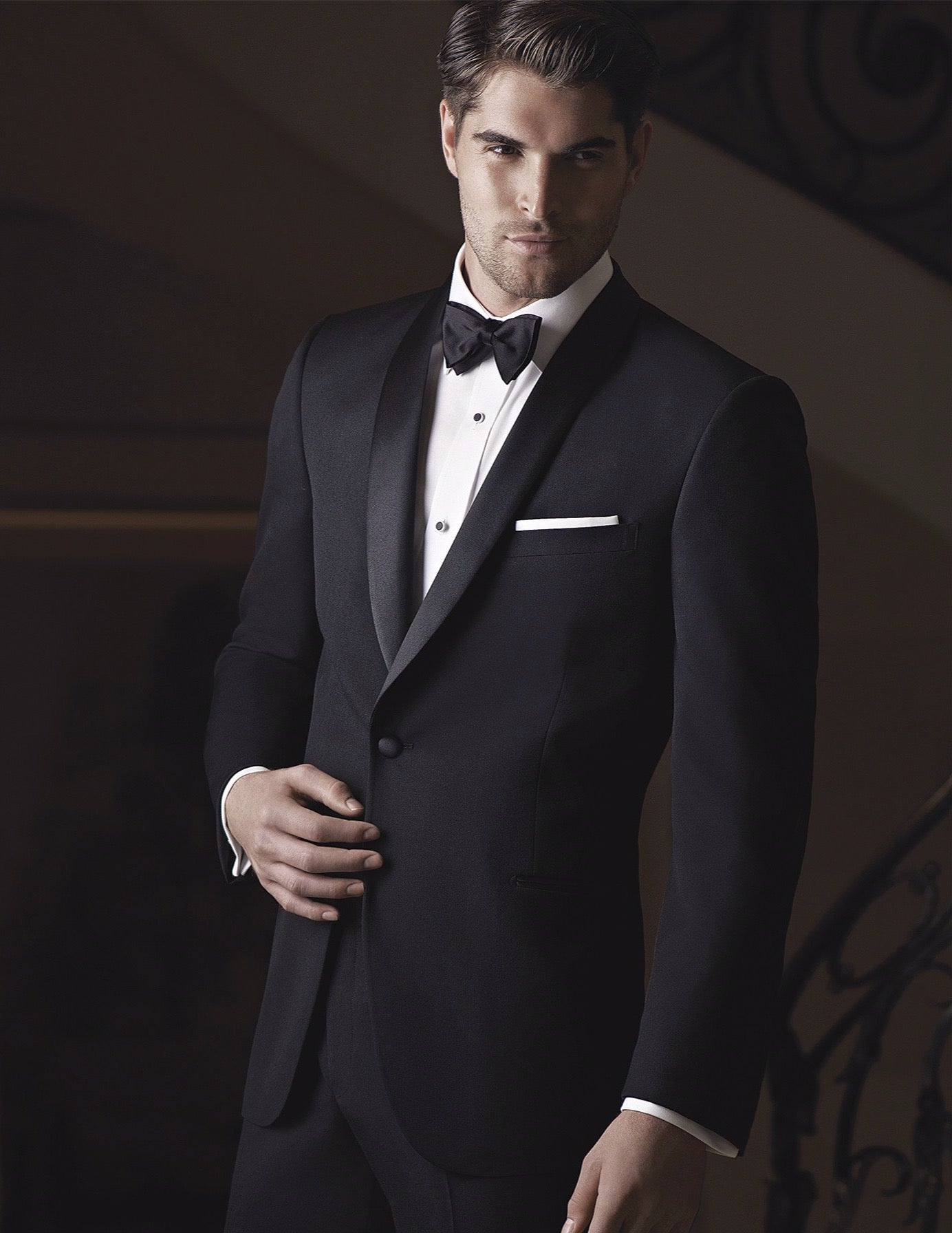 Mens Designer Classic Braydon Shawl Tuxedo in Black