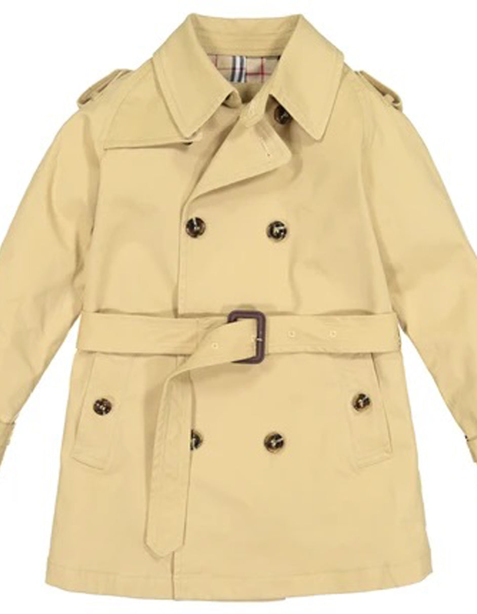 Little Boys and Toddlers Belted Double Breasted Trench Coat in Khaki