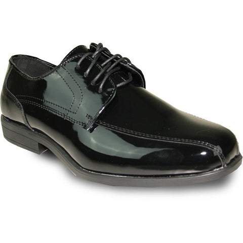 Vangelo Men's Tux-12 Oxford Dress Shoe - Black Patent, Prom & Wedding, Synthetic Upper