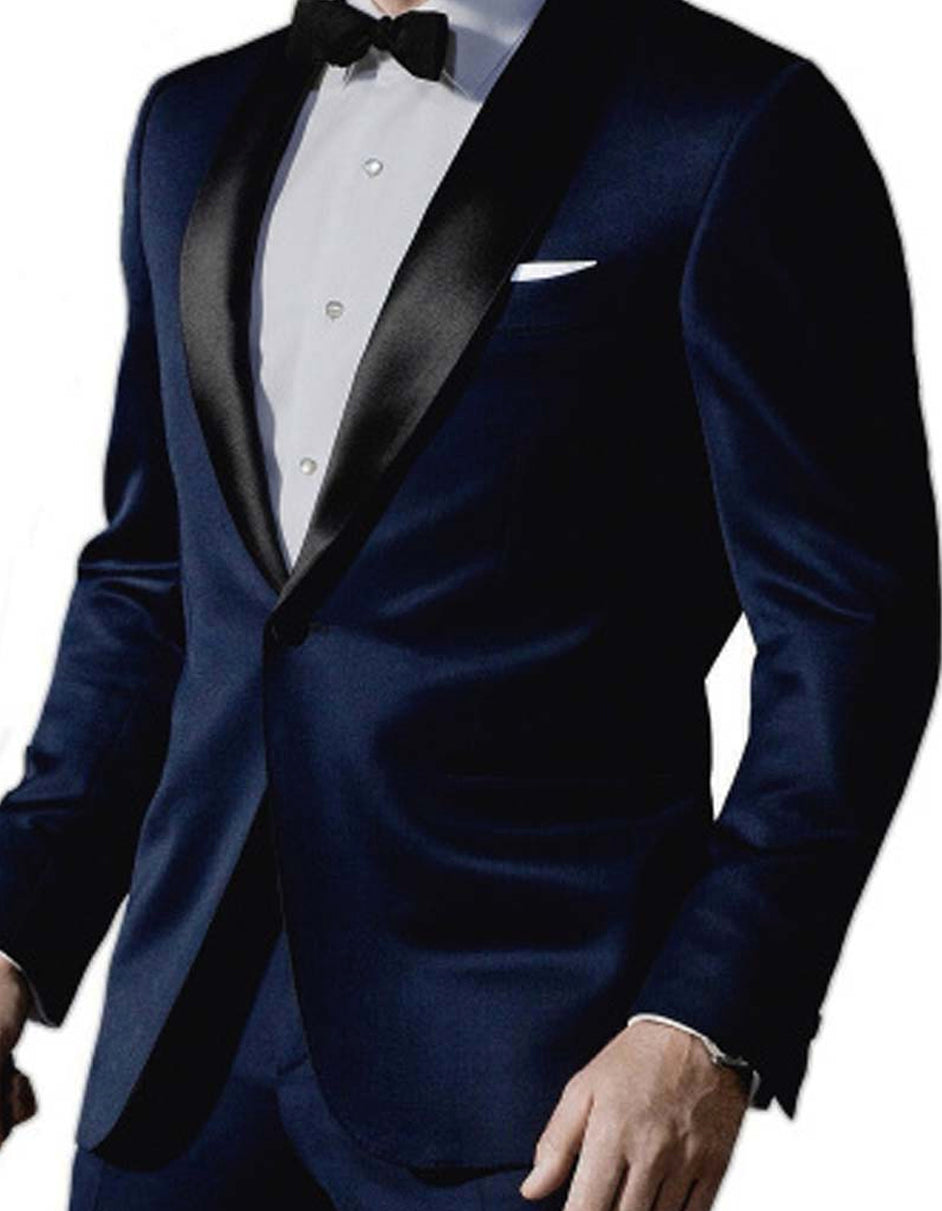 Mens 007 James Bond Navy Wool Tuxedo