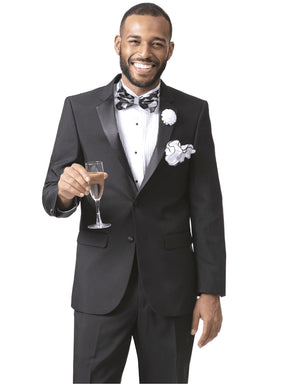 Mens Classic 2 Button Notch Lapel Tuxedo in Black - Men's Tuxedo USA