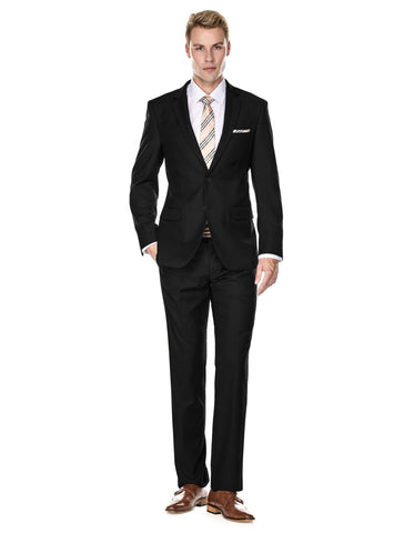 Mens 2 Button Modern Fit Suit Black