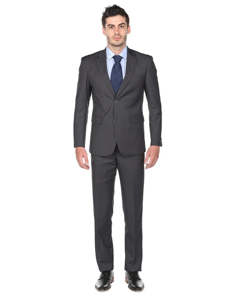 Pleated Suit - Mens Suits With Pleated Pant - Regular Charcoal Grey Fi