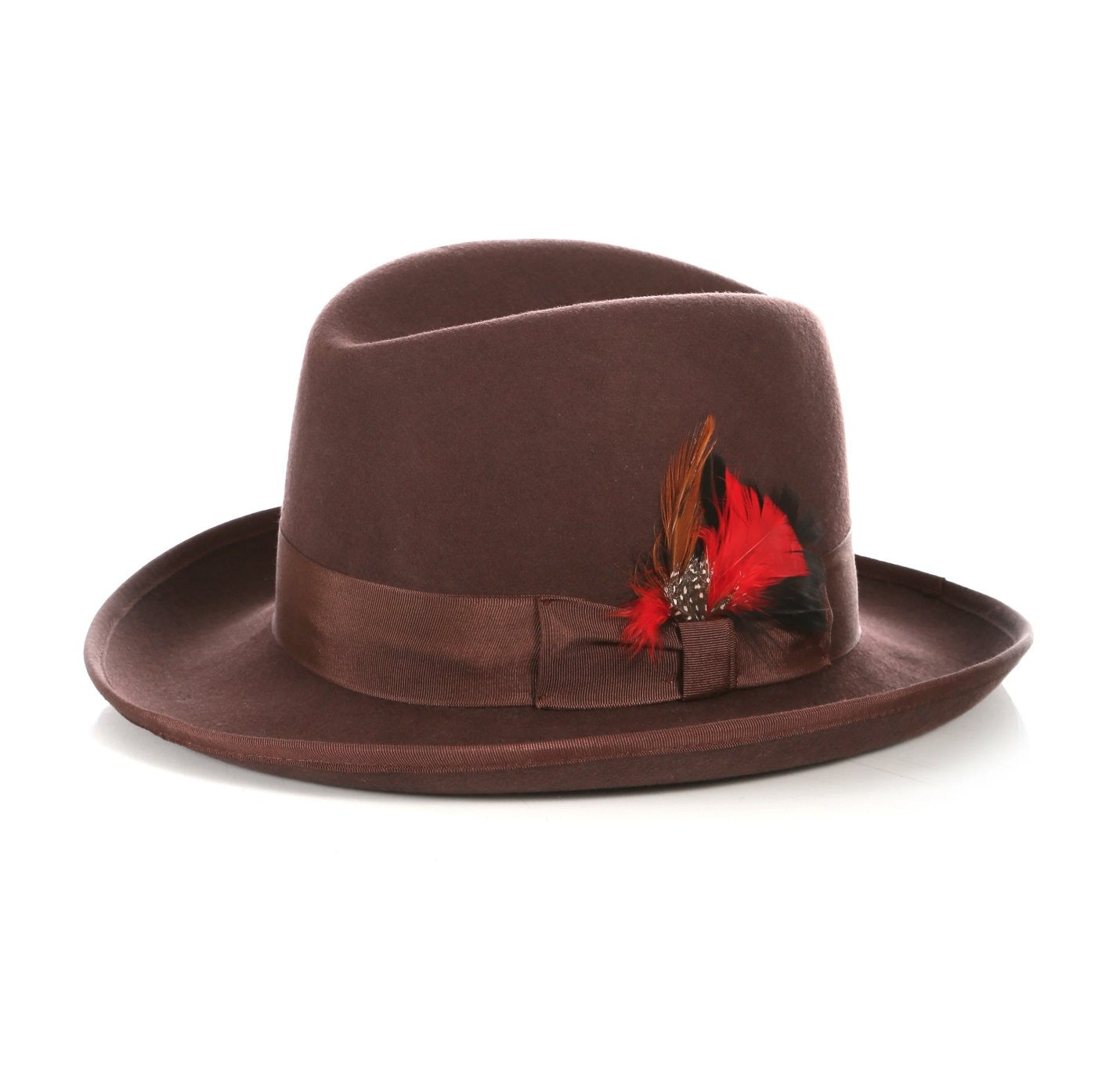 Mens Gangster Godfather Hat in Brown