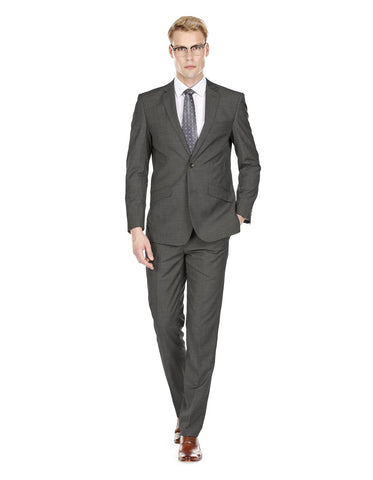 Mens Modern Fit Textured Suit Charcoal