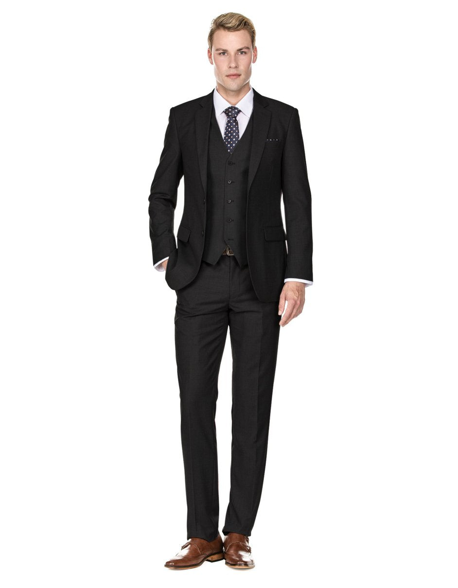 funeral dress for man Mens Savvy Slim Vested Suit Black It features a solid Size:UK 16 | US 12 | 2X Women's Clothing Cute Dress NOT_MDS