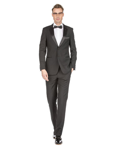 Mens Prom | Wedding Skinny Fit Notch Tuxedo Black