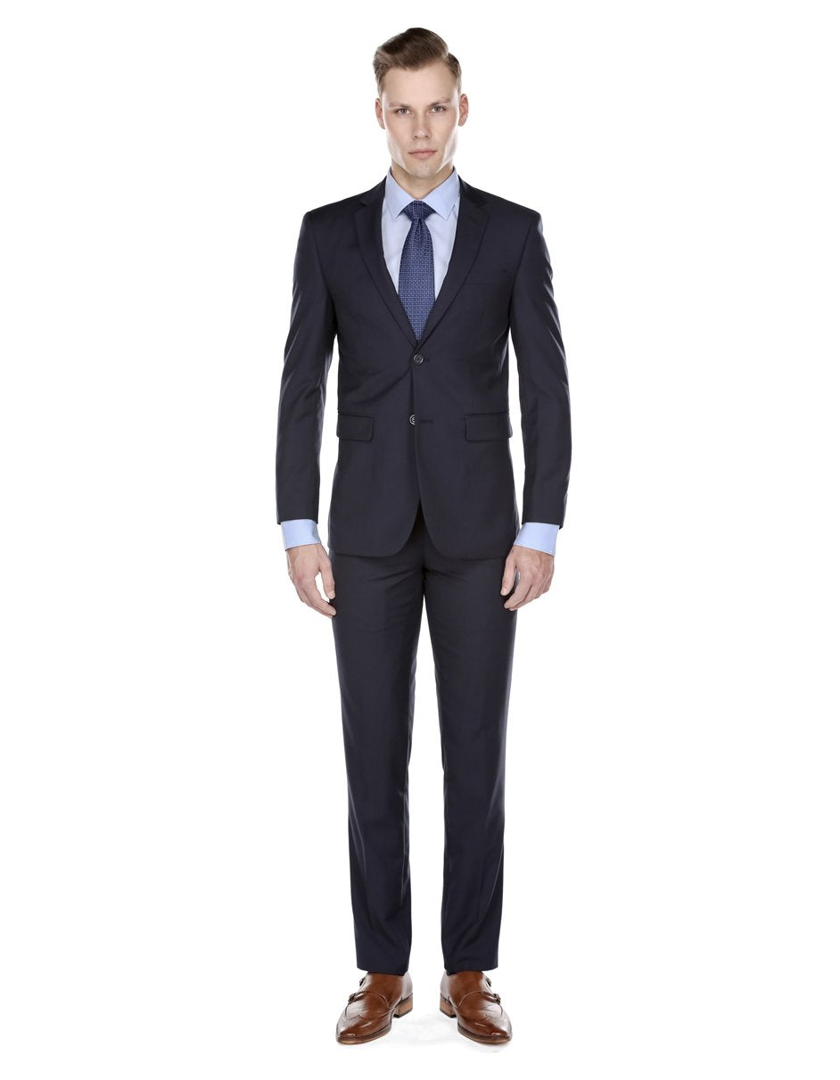34 Mens Skinny Slim Funeral Suit Navy Blue