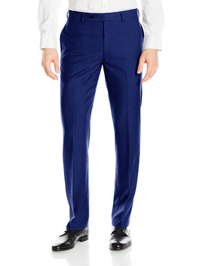 28W Mens Slim Fit Flat Front Dress Pant Indigo Blue 28W Mens Slim Fit Flat Front Dress Pant Indigo Blue