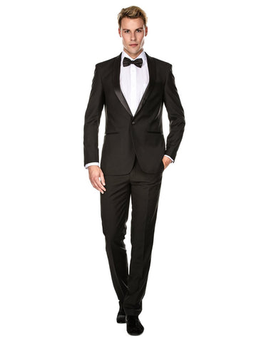 Mens Prom | Wedding Slim Fit Shawl Tuxedo Black