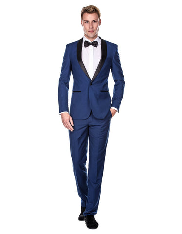 Mens Prom | Wedding Slim Fit Shawl Tuxedo Cobalt Blue