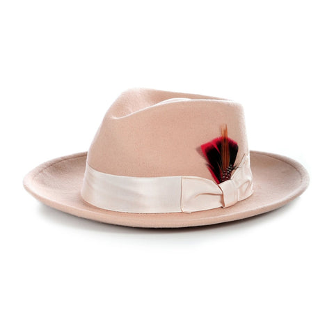 Mens Gangster Untouchable Fedora Hat in Camel