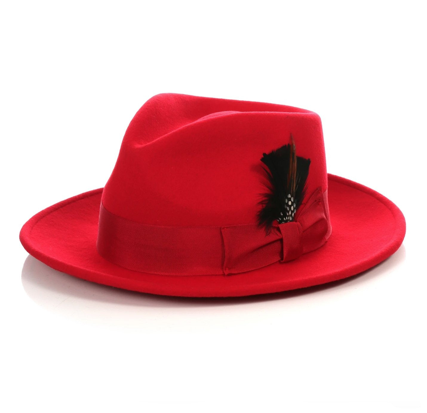 Mens Gangster Untouchable Fedora Hat in Red
