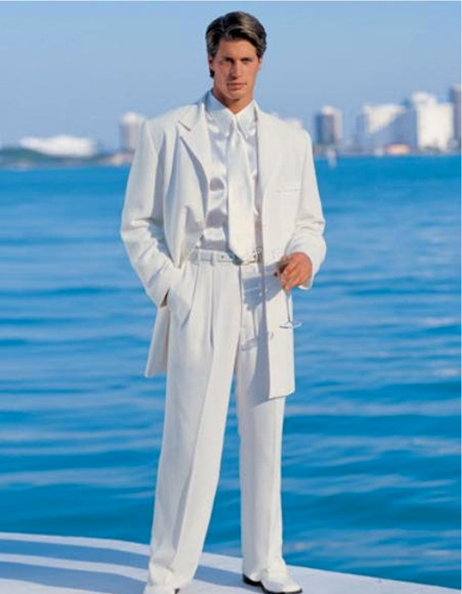Mens Long Zoot Suit in White