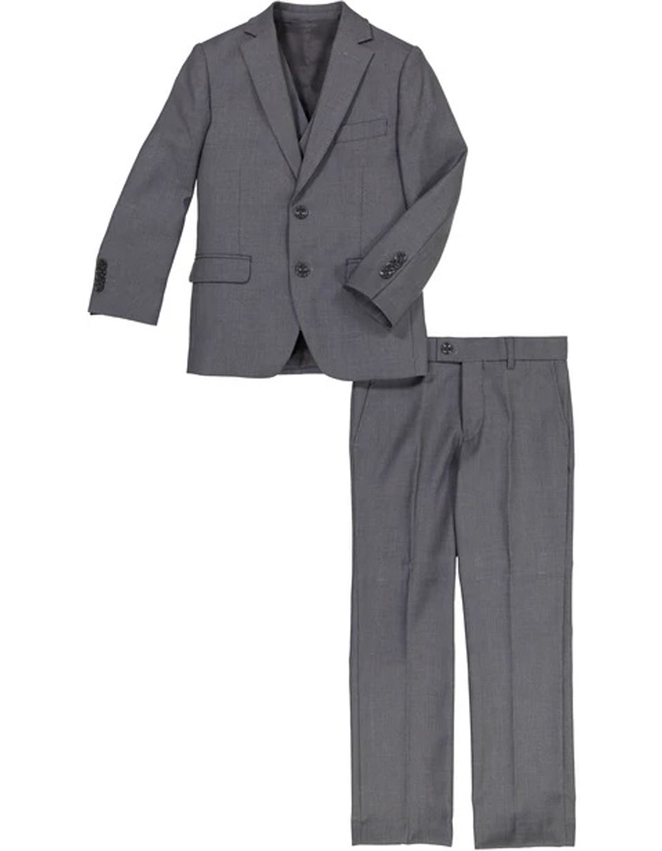 Little Boys and Toddlers Vested Suit in Charcoal - Men's Tuxedo USA