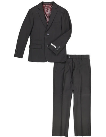Boys 2 Button Wool Blend Suit in Black