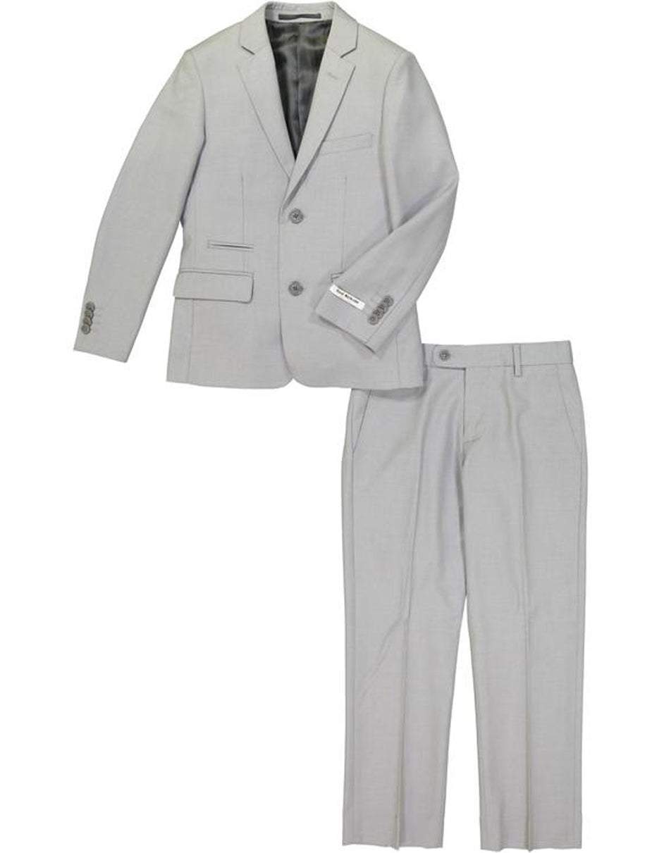 Boys 2 Button Wool Blend Suit in Light Grey