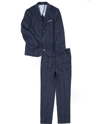 Little Boys and Toddlers Navy Plaid Suit