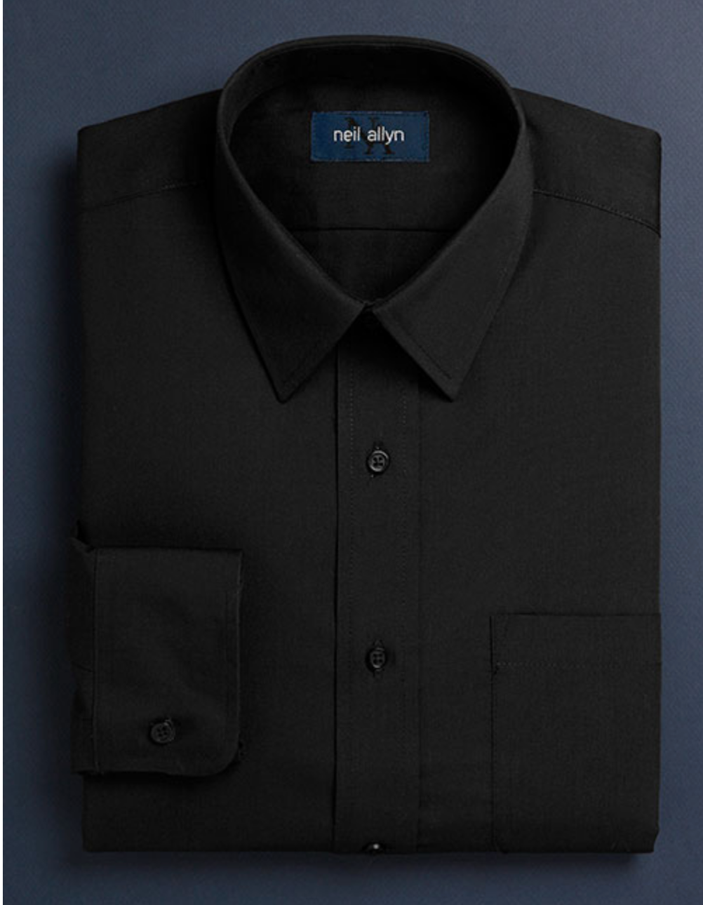 Mens Classic 100% Cotton Spread Collar Dress Shirt in Black - Men's Tuxedo USA