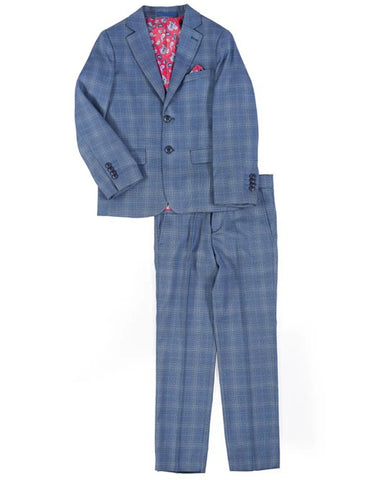 Little Boys and Toddlers Cobalt Blue Check Suit
