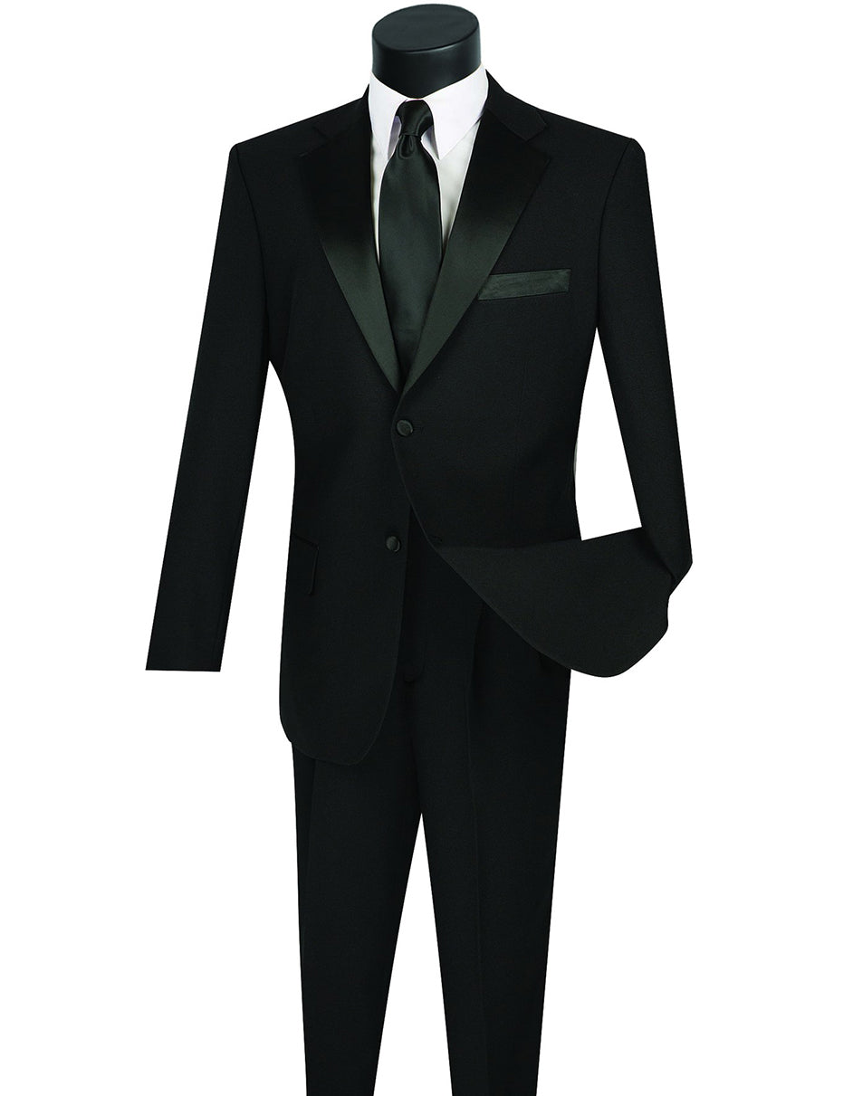 Mens Affordable 2 Button Classic Tuxedo in Black