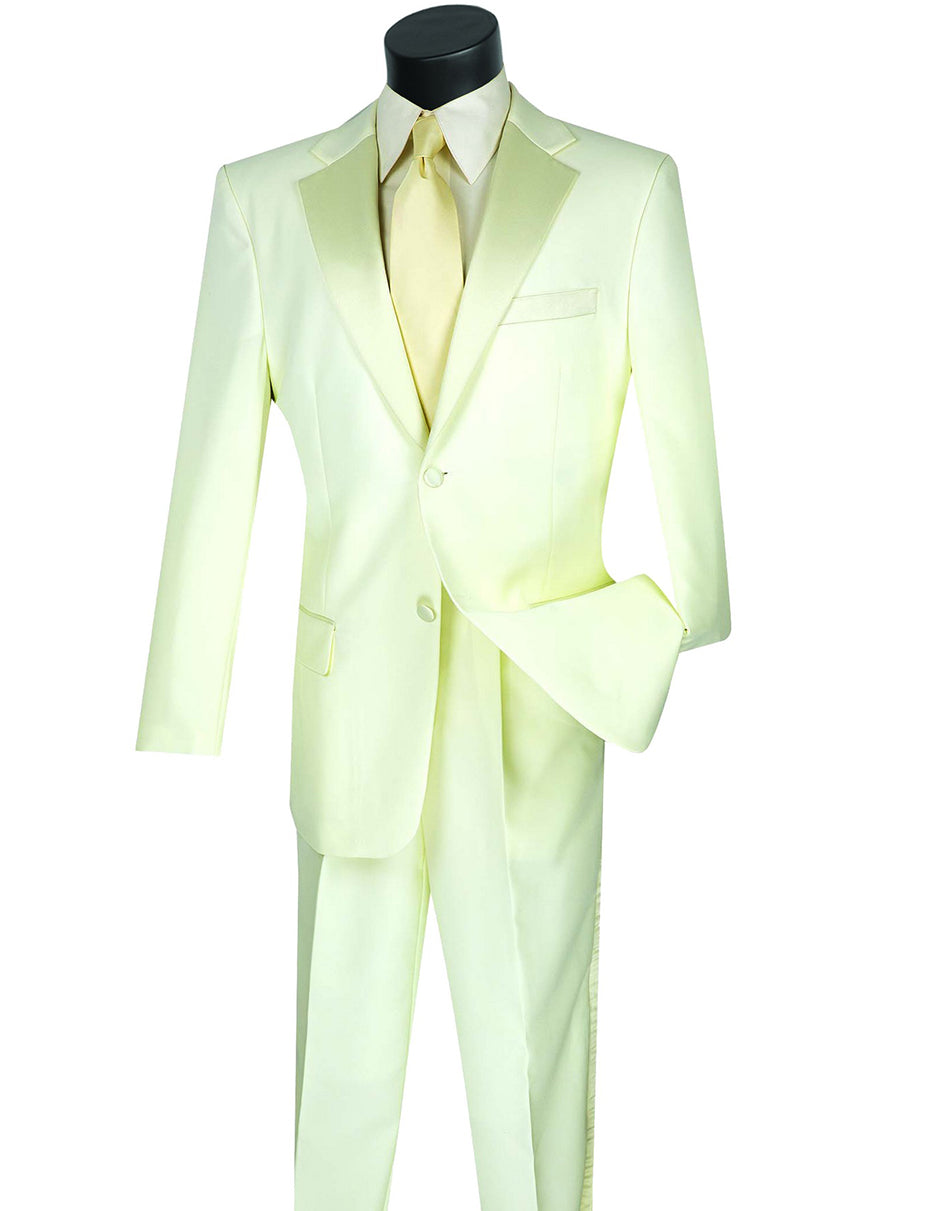 Mens Affordable 2 Button Classic Tuxedo in Ivory