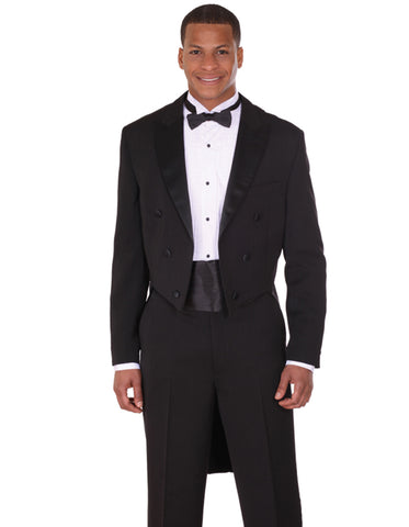 Mens Traditional Polyester Tail Tuxedo in Black
