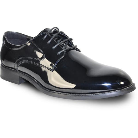 VANGELO Men Dress Shoe TAB Oxford Formal Tuxedo for Prom & Wedding Black Patent