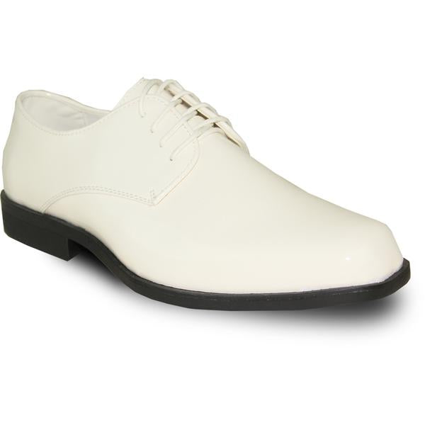 VANGELO Men Dress Shoe  Oxford Formal Tuxedo for Prom & Wedding Ivory Patent - Men's Tuxedo USA