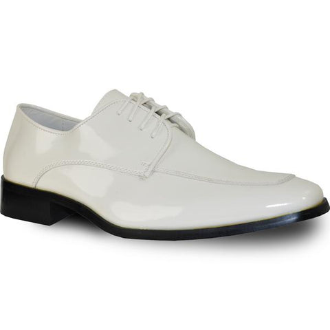 VANGELO Men Dress Shoe TUX-3 Oxford Formal Tuxedo for Prom & Wedding Ivory Patent