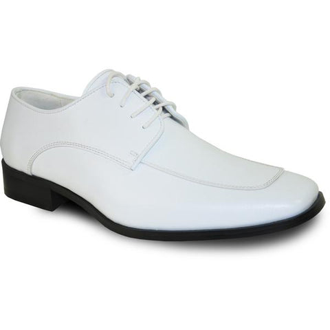 VANGELO Men Dress Shoe TUX-3 Oxford Formal Tuxedo for Prom & Wedding White Patent