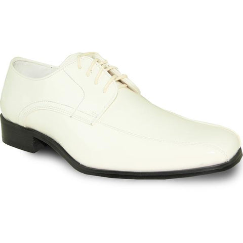 VANGELO Men Dress Shoe Oxford Formal Tuxedo for Prom & Wedding Ivory Patent