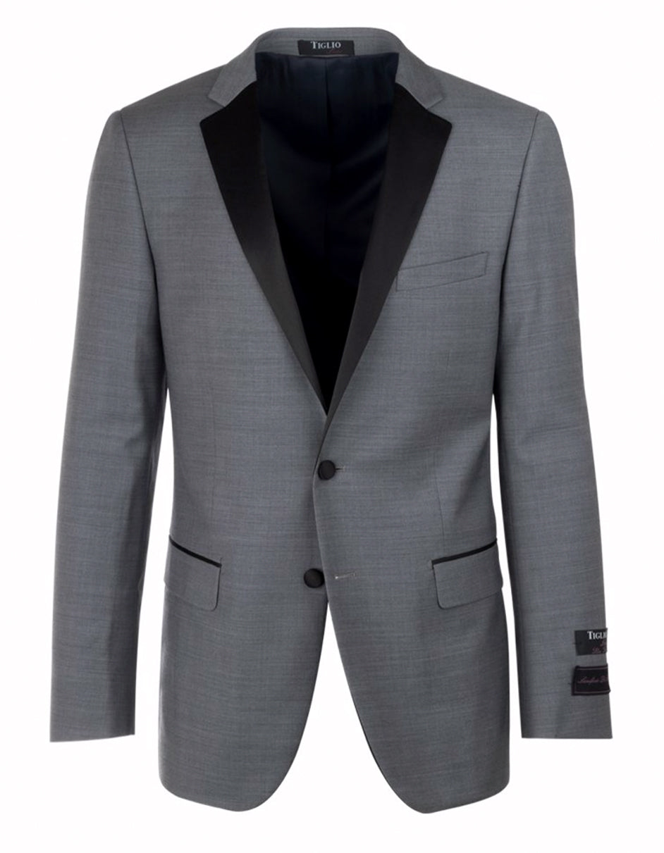 Mens 2 Button Designer Notch Tuxedo in Light Grey