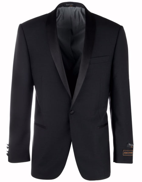 1 Button Designer Shawl Tuxedo in Black - Mens Slim Fitted Tuxedo