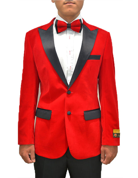 Mens Classic Velvet Tuxedo Dinner Jacket In Red