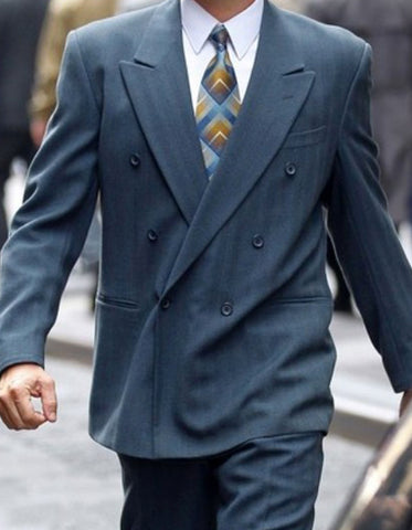 Mens Double Breasted Charcoal Wolf of Wall Street Suit