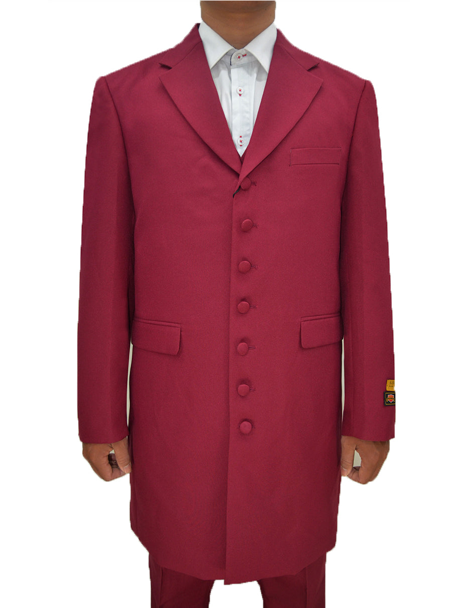 Mens Classic Vested Zoot Suit in Burgundy