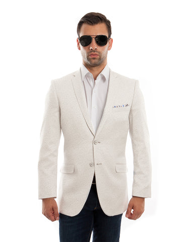 Mens Shiny Sparkle Blazer in Ivory - Men's Tuxedo USA