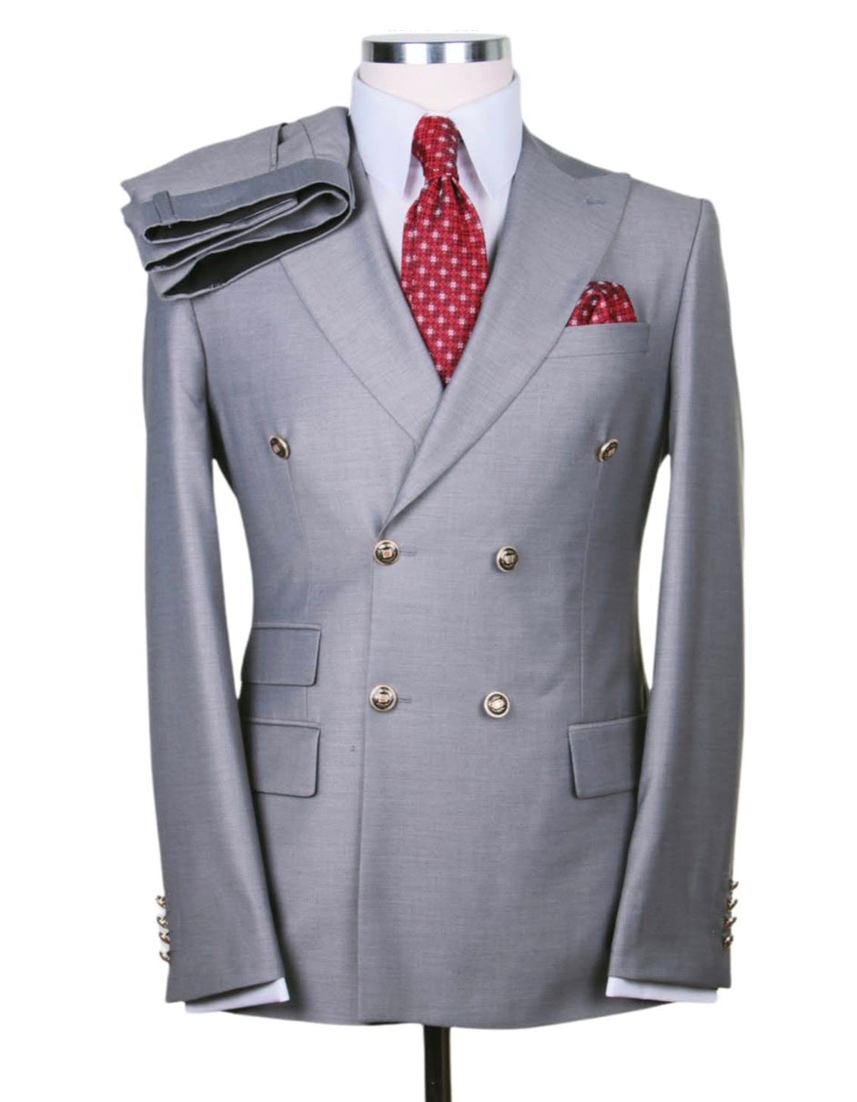 NWT * Brioni * Senato Model Light Gray W/ Blue & Gold Stripe Wool Silk Suit  41 L | eBay